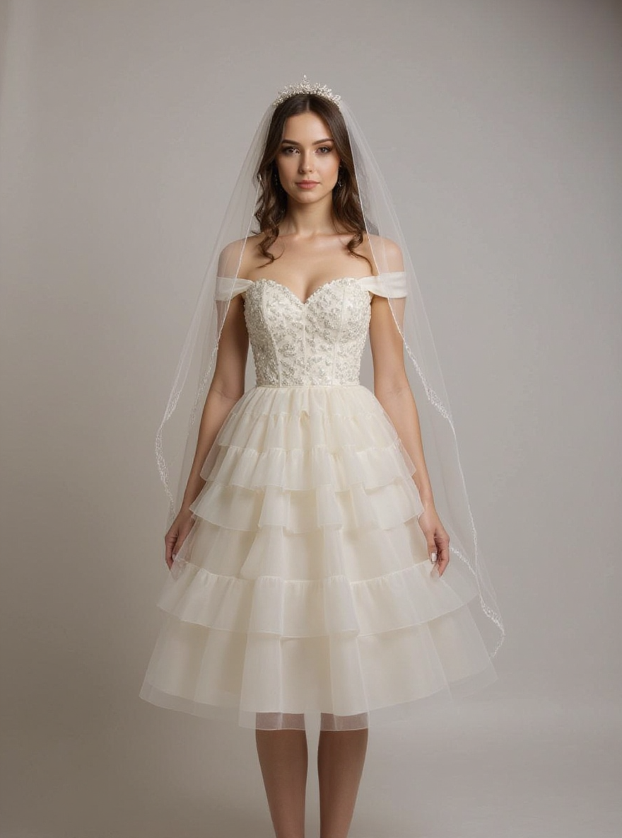 Vestido de Novia Corto Moderno